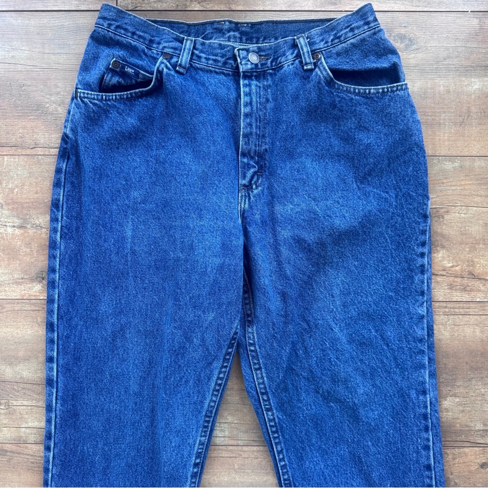 Vintage 90’s Lee High Rise Straight Leg Medium Wash Mom Jeans Size 14 Petite - Picture 2 of 7